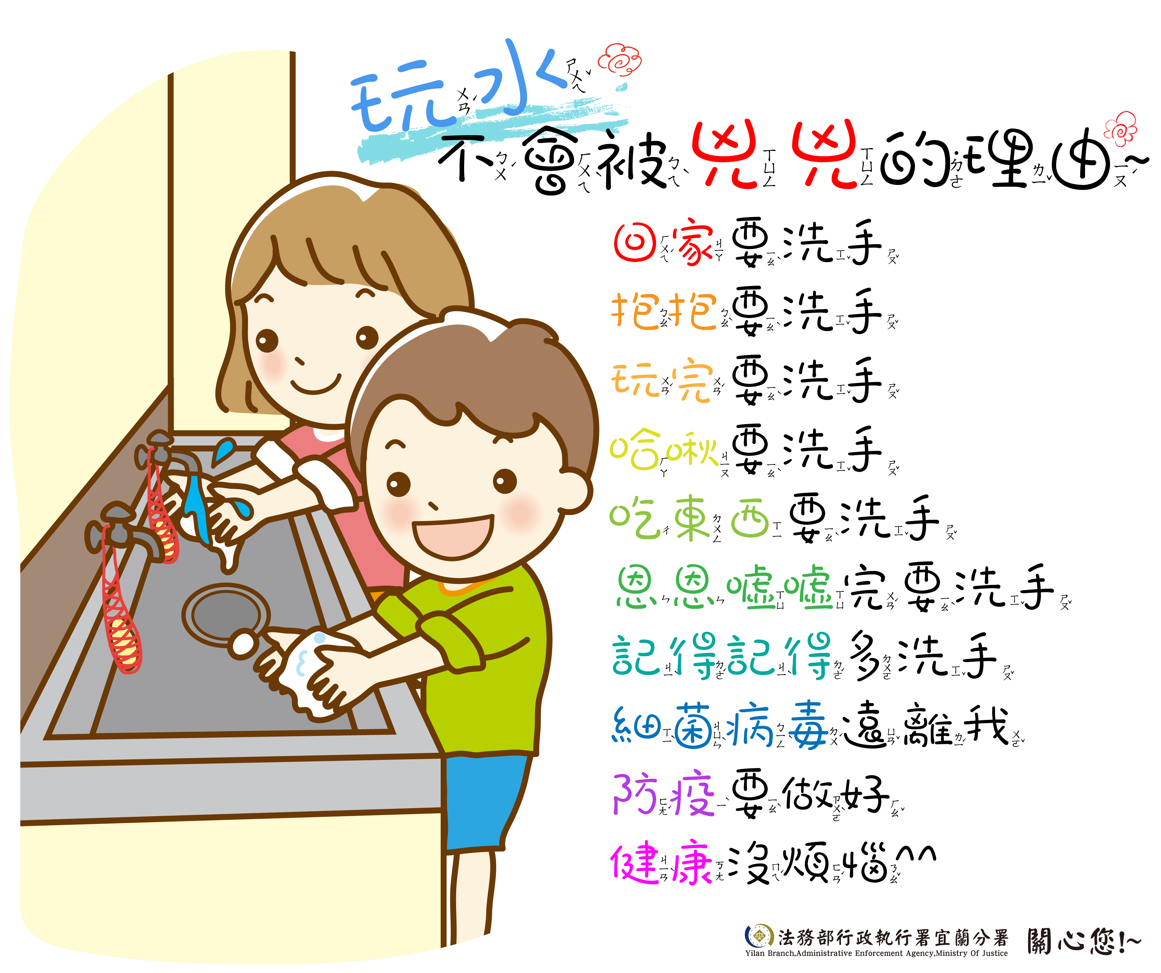 防疫海報-玩水不會被兇兇的理由